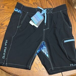 Huk Black and Blue Men's Hybrid Shorts